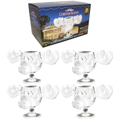 National Lampoon's Christmas Vacation Griswold Moose Mug 8oz Glass Set Of 4 : Target